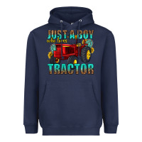 Navy just a boy who loves tractor Heavyweight Hoodie - texasbilliewilder
