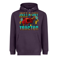 Plum just a boy who loves tractor Heavyweight Hoodie - texasbilliewilder