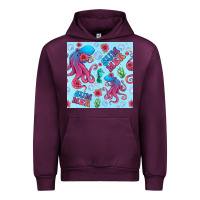 Mauve Wine summer and octopus seamless pattern Urban Hoodie - BundleAndBundleShop