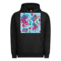 Pigment Black summer and octopus seamless pattern Urban Hoodie - BundleAndBundleShop