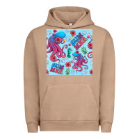 Pigment Burro summer and octopus seamless pattern Urban Hoodie - BundleAndBundleShop