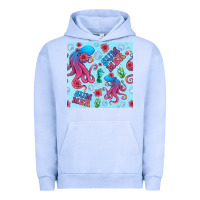 Pigment Grape Ice summer and octopus seamless pattern Urban Hoodie - BundleAndBundleShop
