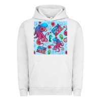 Pigment Lunar Rock summer and octopus seamless pattern Urban Hoodie - BundleAndBundleShop