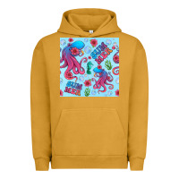 Pigment Peanut Butter summer and octopus seamless pattern Urban Hoodie - BundleAndBundleShop