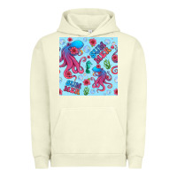 Pigment Pistachio summer and octopus seamless pattern Urban Hoodie - BundleAndBundleShop