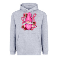 Heather Grey Breast Cancer gnomes Heavyweight Hoodie - RanaPortraitStore