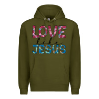 Army Green love like jesus Premium Hoodie - JahusDesignShop