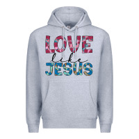 Heather Grey love like jesus Premium Hoodie - JahusDesignShop