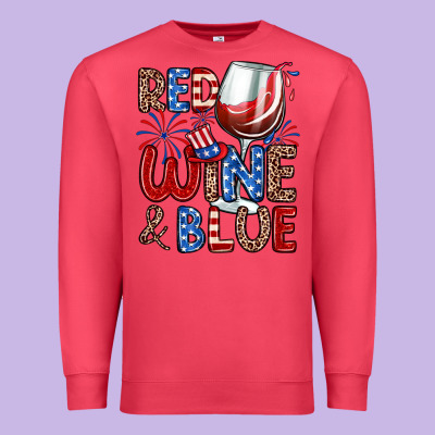 Red Wine And Blue Premium Sweatshirt Designed By Zillion Design Studio