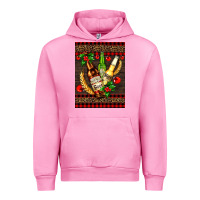 Fuchsia Pink beer bottles with mistletoe Urban Hoodie - AdoDesignShop