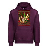 Mauve Wine beer bottles with mistletoe Urban Hoodie - AdoDesignShop