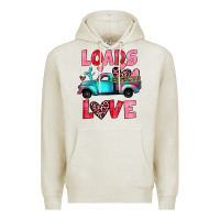 Oatmeal Heather loads of love truck Premium Hoodie - JahusDesignShop