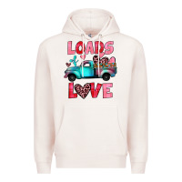 Pale Pink loads of love truck Premium Hoodie - JahusDesignShop