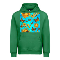 Emerald sun with butterfly seamless pattern Urban Hoodie - BundleAndBundleShop