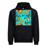 Foreset Green sun with butterfly seamless pattern Urban Hoodie - BundleAndBundleShop