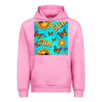 Fuchsia Pink sun with butterfly seamless pattern Urban Hoodie - BundleAndBundleShop