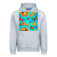 Sun With Butterfly Seamless Pattern Urban Hoodie | Teevron