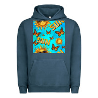 Pigment Midnight Navy sun with butterfly seamless pattern Urban Hoodie - BundleAndBundleShop