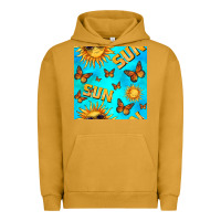 Pigment Peanut Butter sun with butterfly seamless pattern Urban Hoodie - BundleAndBundleShop
