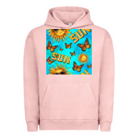 Pigment Salmon sun with butterfly seamless pattern Urban Hoodie - BundleAndBundleShop