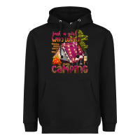 Black just a girl who loves camping Heavyweight Hoodie - texasbilliewilder
