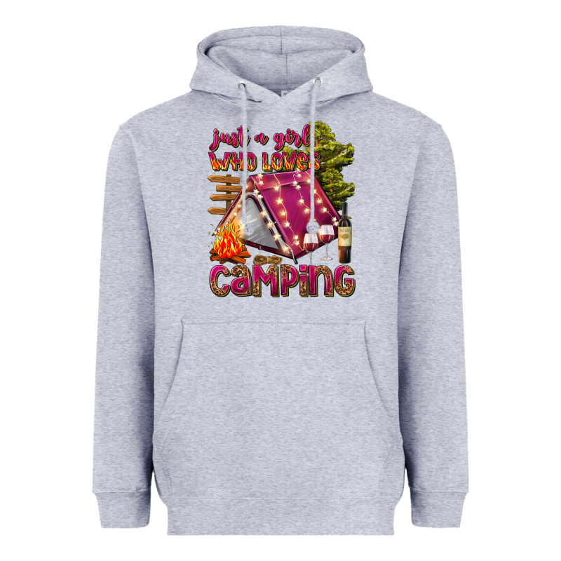 Just A Girl Who Loves Camping Heavyweight Hoodie by texasbilliewilder | Teevron