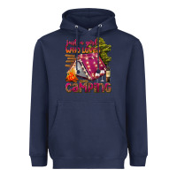 Navy just a girl who loves camping Heavyweight Hoodie - texasbilliewilder