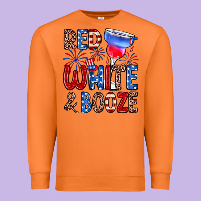 Red White And Booze Premium Sweatshirt Designed By Zillion Design Studio