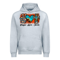 Heather Grey peace love jesus Urban Hoodie - JahusDesignShop