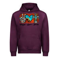 Mauve Wine peace love jesus Urban Hoodie - JahusDesignShop