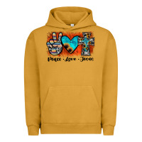 Pigment Peanut Butter peace love jesus Urban Hoodie - JahusDesignShop