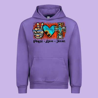 Peace Love Jesus Urban Hoodie Designed By Jahusdesignshop
