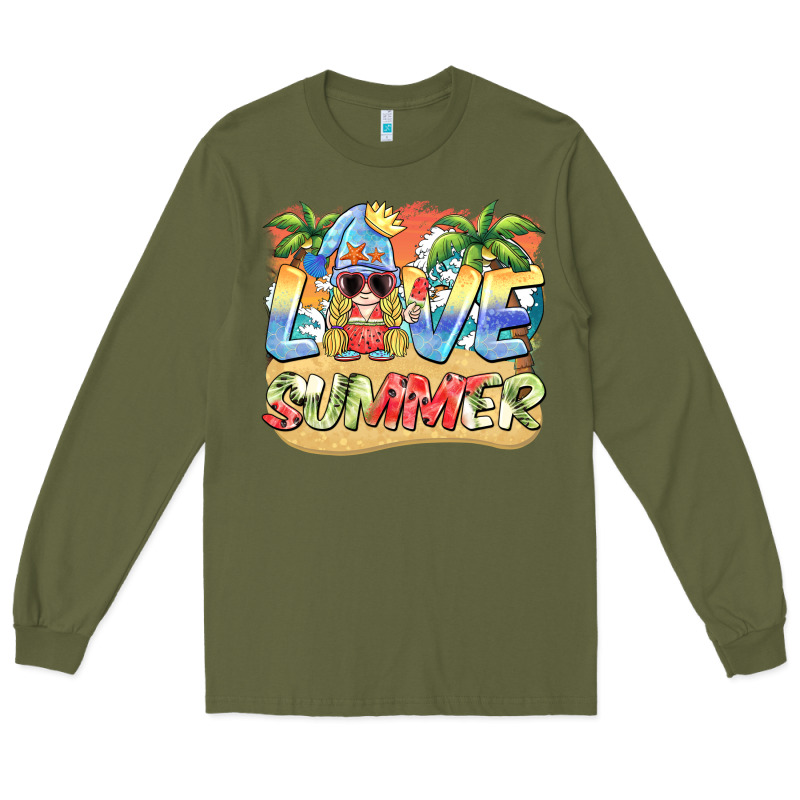 Love Summer Gnomes  Background Long Sleeve Tee by BarkalooDesign | Teevron