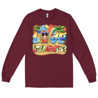 Burgundy love summer gnomes  Background Long Sleeve Tee - BarkalooDesign