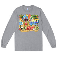 Heather Grey love summer gnomes  Background Long Sleeve Tee - BarkalooDesign