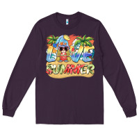 Plum love summer gnomes  Background Long Sleeve Tee - BarkalooDesign