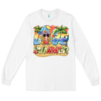 White love summer gnomes  Background Long Sleeve Tee - BarkalooDesign