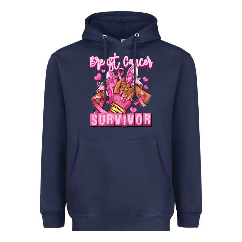 Breast Cancer Survivor Afro Girl Sneakers Heavyweight Hoodie by RanaPortraitStore | Teevron