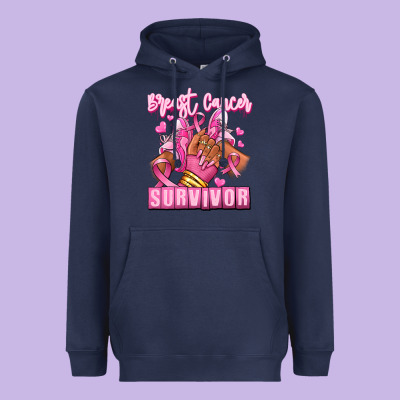 Heavyweight Hoodie Breast Cancer survivor afro girl sneakers