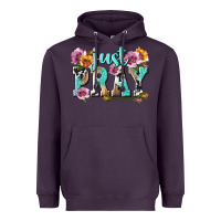 Plum just pray Heavyweight Hoodie - texasbilliewilder