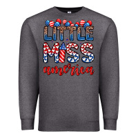 Charcoal Heather little miss America Premium Sweatshirt - Zillion Design Studio