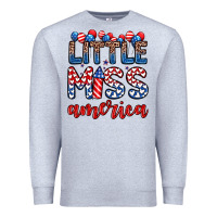 Heather Grey little miss America Premium Sweatshirt - Zillion Design Studio