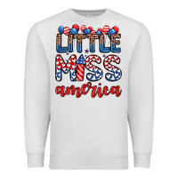 Oatmeal Heather little miss America Premium Sweatshirt - Zillion Design Studio