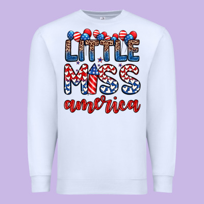 Little Miss America Premium Sweatshirt Designed By Zillion Design Studio