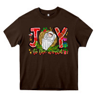 Chocolate Brown joy to the world Heavy Core Tee - CowhideDigitalArt