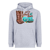 Heather Grey justas malltown girlie Heavyweight Hoodie - texasbilliewilder