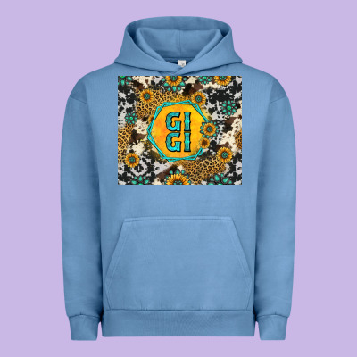 Gigi Sunflower Turquoise Urban Hoodie Designed By Jasminsmagicworld