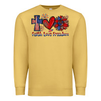 Antique Gold faith love freedom Premium Sweatshirt - Zillion Design Studio