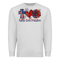 Dove Grey faith love freedom Premium Sweatshirt - Zillion Design Studio