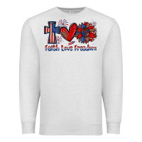 Oatmeal Heather faith love freedom Premium Sweatshirt - Zillion Design Studio